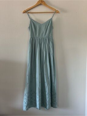 Calypso St. Barth NWOT Sz 4 Eyelet Maxi Dress Cotton Coastal Vacation Luxury